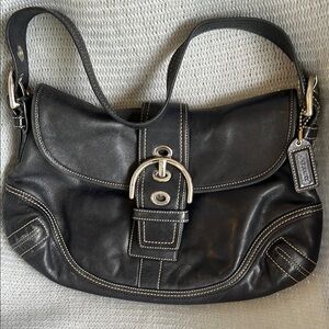 Coach Black Leather Shoulder Bag